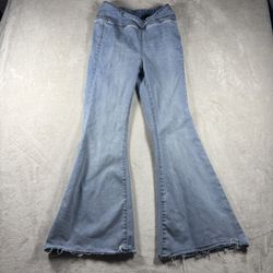 We The Free People Jeans Women’s 28 Blue Venice Flare Pull On Denim Boho #2806