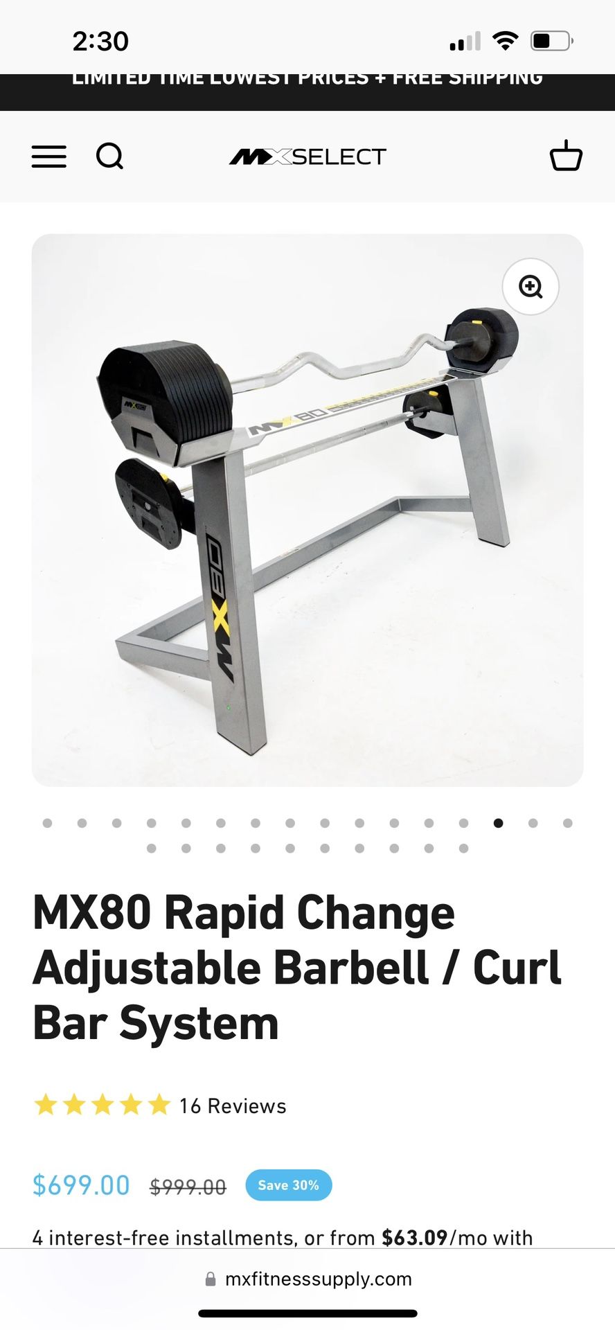 Adjustable Barbell