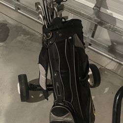 Golf Clubs, Bag, And Walker 