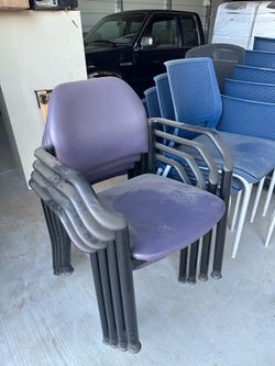 Purple stackable office/waiting room chairs