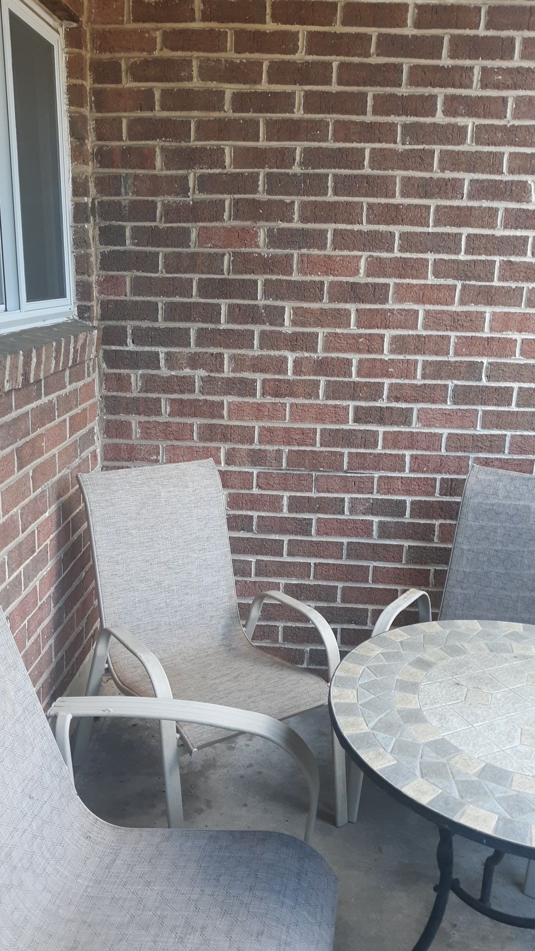 Patio furniture - tile top table and 4 chairs