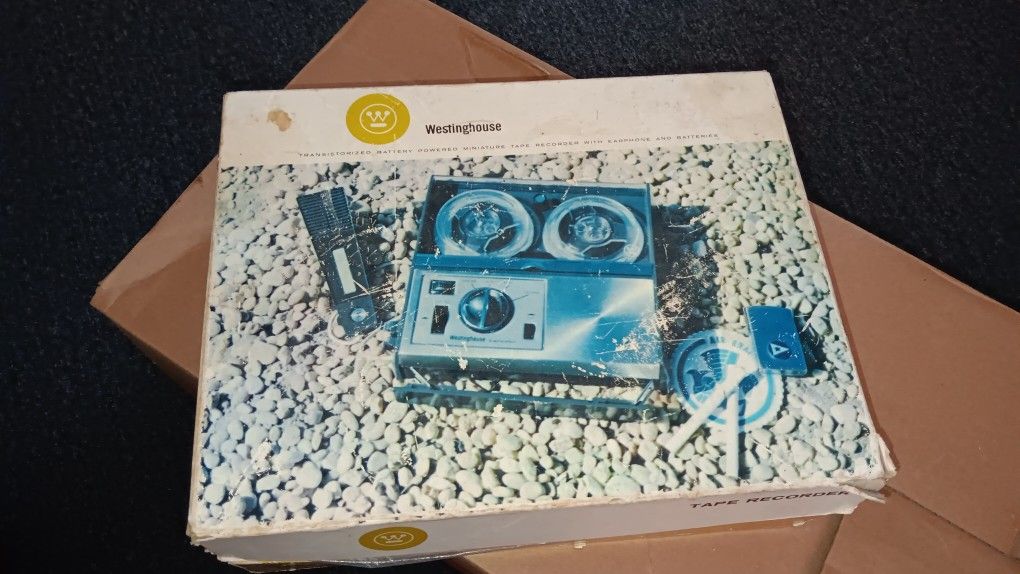 1970s Westinghouse Reel to Reel Portable Recorder with Microphone UNTESTED As Is