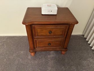 Wood 2-Drawer Nightstand Bedside Table