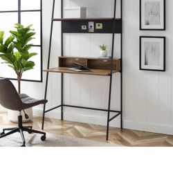Walker Edison Modern 36" Ladder Writing Desk in Reclaimed Barn Wood