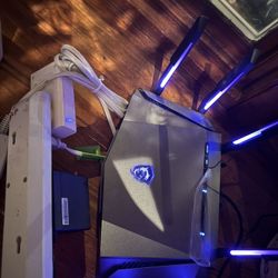 MSI Radix AXE6600 WiFi 6E Tri-Band Gaming Router, AI QoS, RGB, 1.8GHz Quad-Core Processor, MU-MIMO, Tri Band Gigabit Wireless, 8-Stream, High Speed Lo