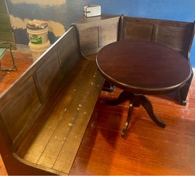 Beautiful Cherry Breakfast Nook Benches & Pedestal Table