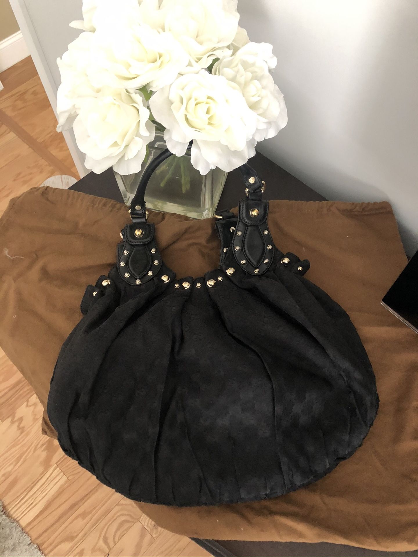Authentic Gucci black GG canvas bag