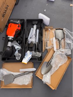 Demolition Jack Hammer, 2200W Electric Jackhammer Heavy Duty, 1350 BPM Concrete Breaker 6pcs Chisels Bit Chipping with Case