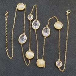 Gold Plated And Crystal Necklace