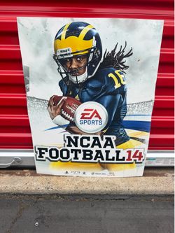 Rare NCAA Football 14 GameStop Store Display Sign – EA Sports – 24” x 18”