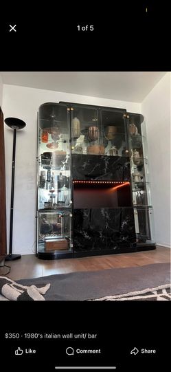 1980’s modern wall unit bar