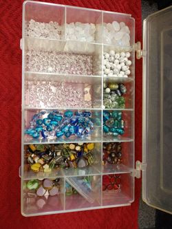 Large Assorted Bead Collection in Organizer Case