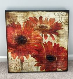 Canvas Wrapped Wall Art (Abstract Floral)