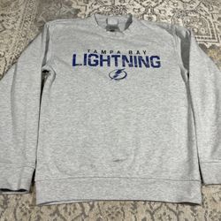 Tampa Bay Lightning Sweatshirt Adult Size S NHL Hockey Pullover Heather Gray