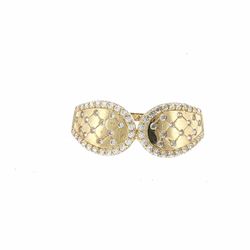 Woman’s Ladies 10k Yellow Gold CZ Cubic Zirconia Quilted Motif Cocktail Ring Size 8 GP3136887