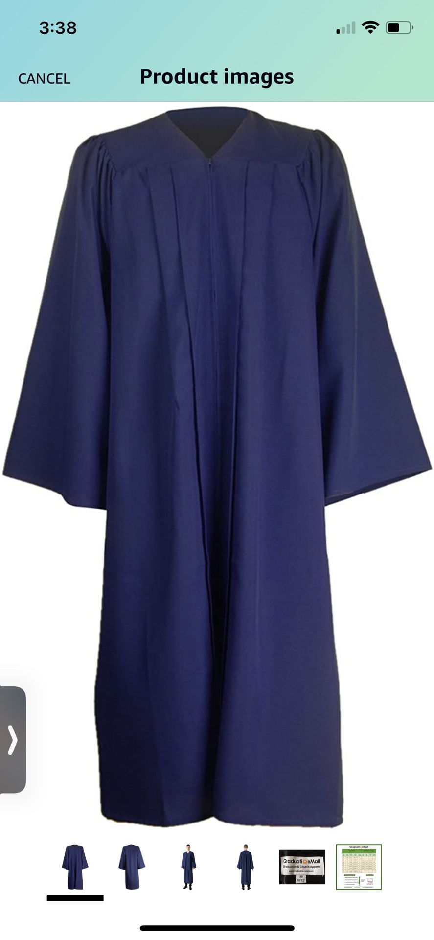 GraduationMall Unisex Matte Graduation Gown for High School & Bachelor