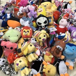 Crane Claw Machine Animal Plush Filler Mix 110 Pieces (40% Licensed) Small 5-9”