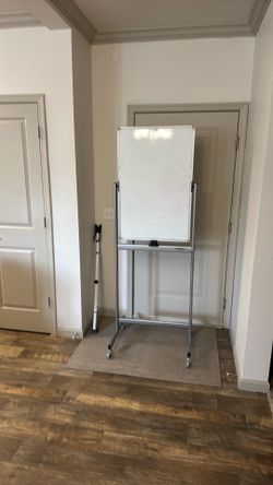 Mobile dry erase magnetic white board double sided