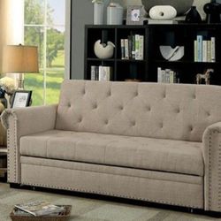 Brand New Beige Futon Sofa Sleeper 