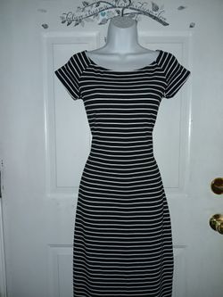 XL Striped Dress With Slit On The Side