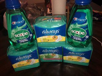 Always pads and Scope mouthwash deal!