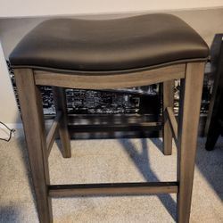 4 Gray Backless Barstools