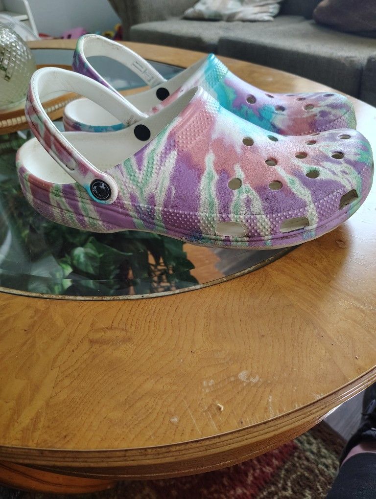 Adult Tye Dye Crocs Size 12