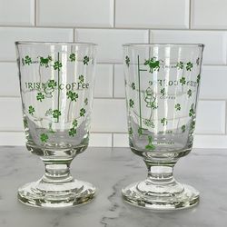 Vintage Libbey Irish Coffee Glasses, set of 2 with recipe measurements