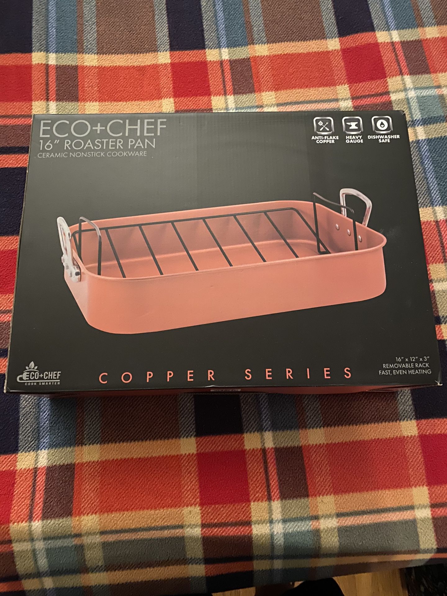 Eco Chef Copper Series 16” Ceramic Roaster Pan