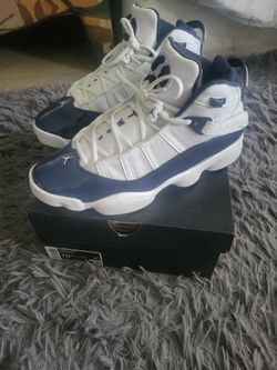 Jordan 6 Rings White/ Midnight Navy Size 10.5 Used