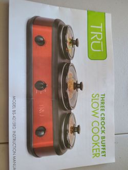 TRU 3 Crock Buffet Slow Cooker
