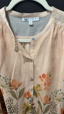 Women’s Floral Peasant Blouse – DR2, Size Medium