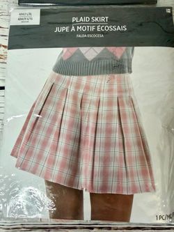 Pink Plaid Skirt L/XL