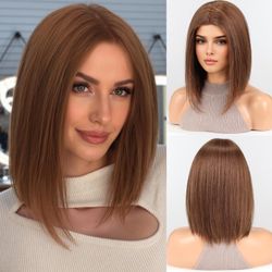 NEW brown wig human hair full wig NUEVA peluca de cabello humano 
