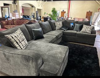 Brand New Super Plush Comfy Elegant Grey Sectional 