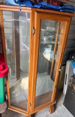 Solid wood curio cabinet