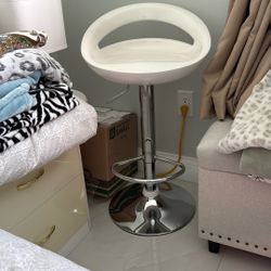 Adjustable White Stool
