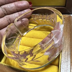  Clear Carved  Lucite Cuff Bracelets 