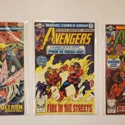 Marvel Avengers Comics #s 202, 206, And 208 Bagged And Boarded