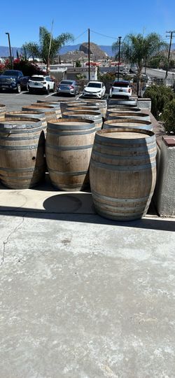Empty wine barrels