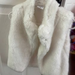 Fur White Vest Size 3t