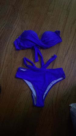 Women/Teen 2 piece bathing suit - royal blue size M