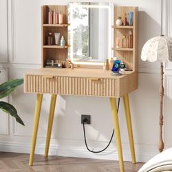 Makeup Vanity with Lighted Mirror and Storage *NEW, Unopened Box