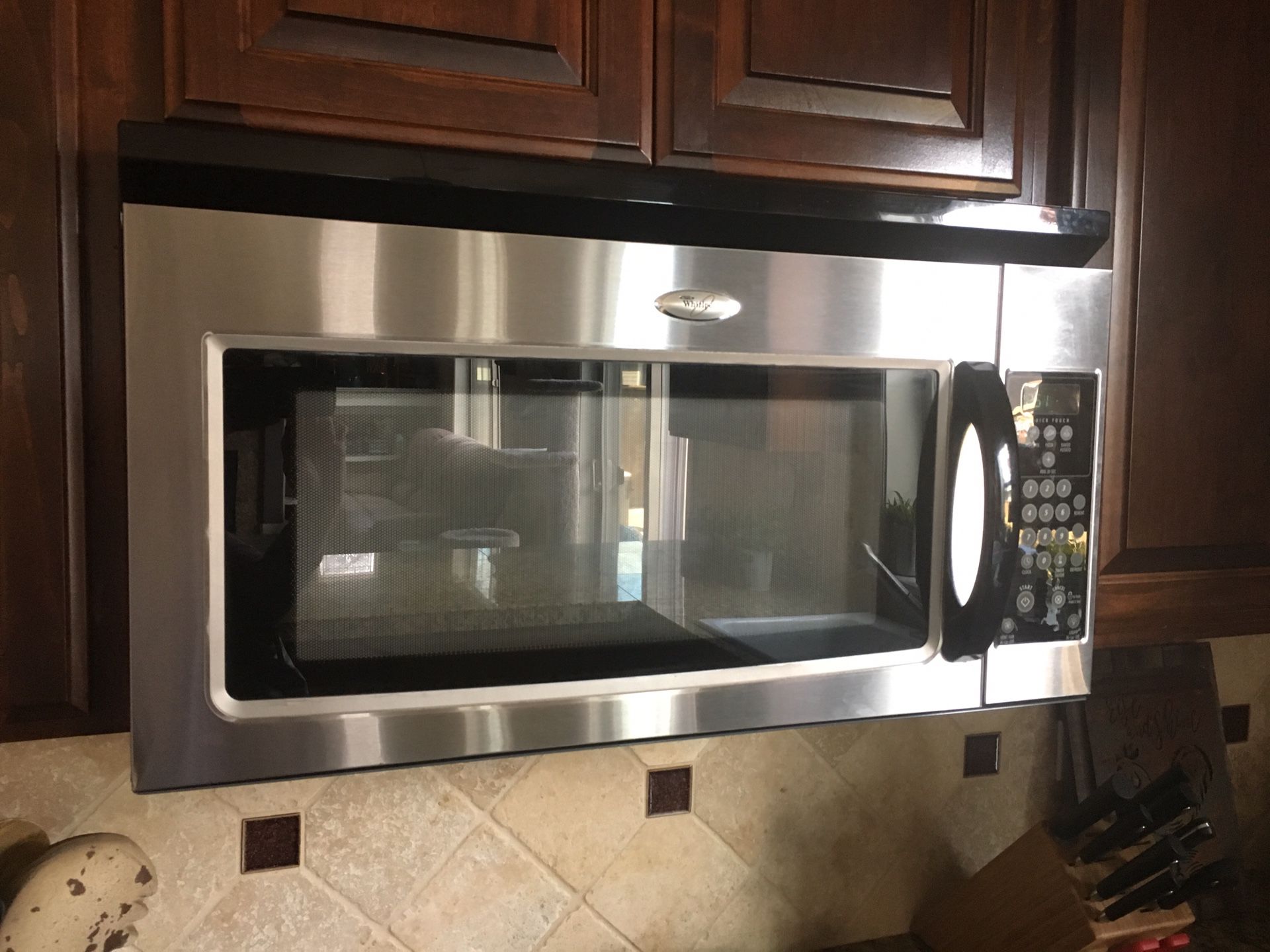 Whirlpool stainless over stove microwave