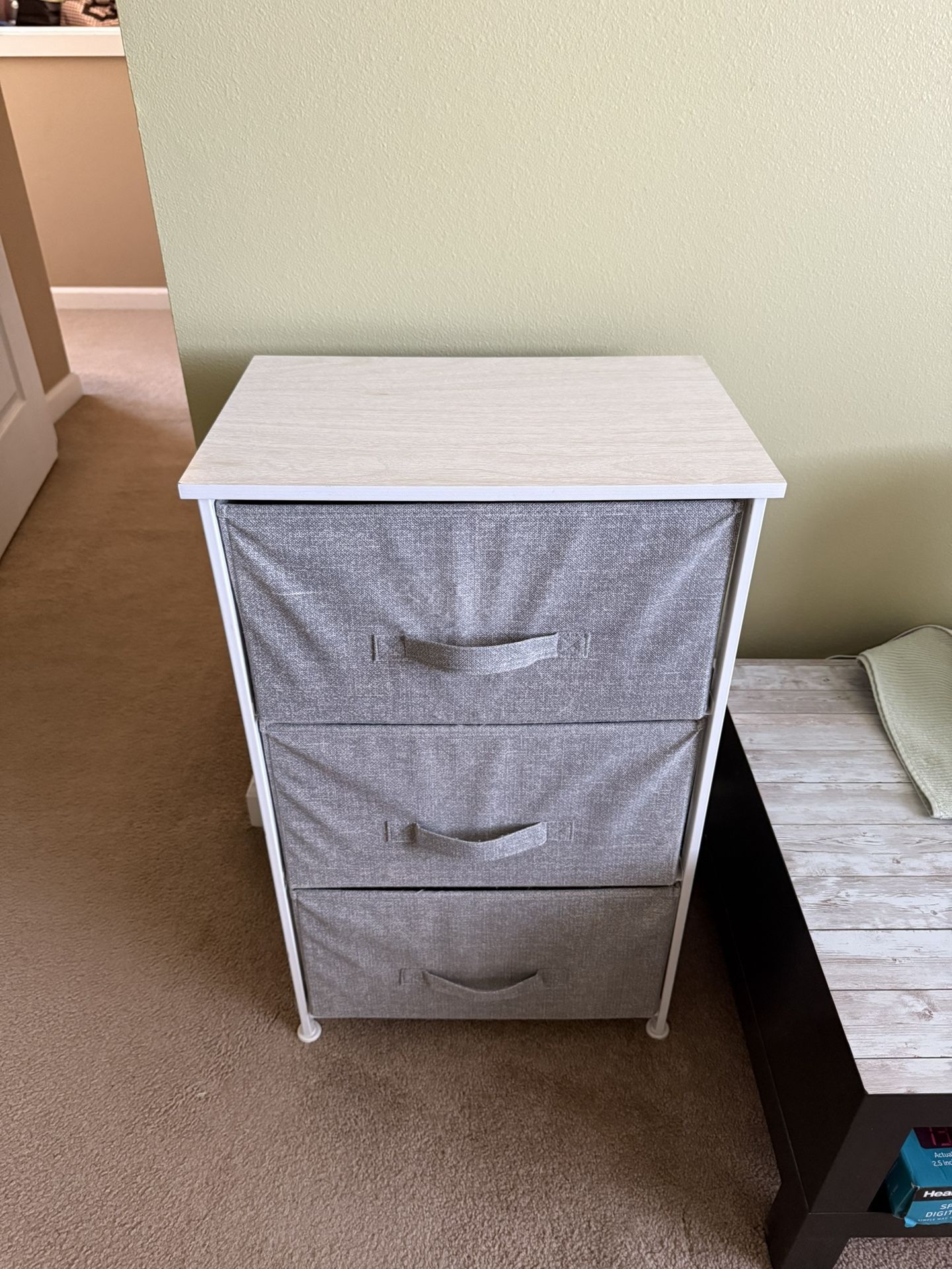 Storage Dresser Tower Unit with 3 Removable Fabric Drawers