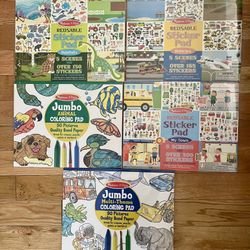 NEW Melissa And Doug Coloring Pads And Sticker Books 