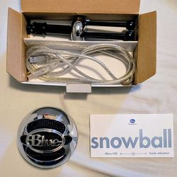 BLUE Snowball Microphone with Stand, USB Cable