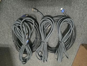 Premium 4K HDMI Cable Bundle - (3) 15ft Braided + (2) 40ft Studio Cables