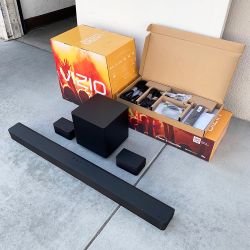 $140 (New) Vizio V-series 5.1 home theater sound bar dolby audio, bluetooth, wireless subwoofer, remote control (v51x-j6)