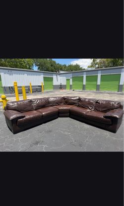 Brown Leather Sectional Sofa